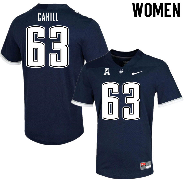 Women #63 Kevin Cahill Uconn Huskies College Football Jerseys Sale-Navy - Click Image to Close